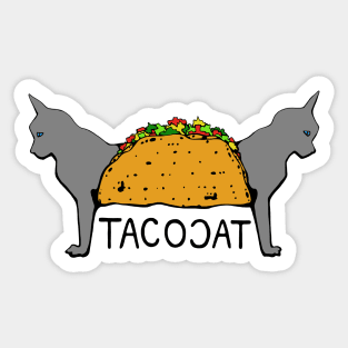 Tacocat Two-Headed Cat Taco - Lettering Sticker